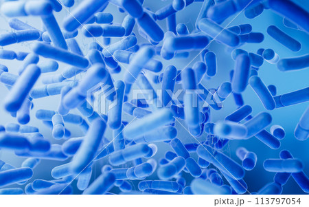 Large groups of germs with blue background, 3d rendering. Large groups of germs with blue background, 3d rendering. 113797054