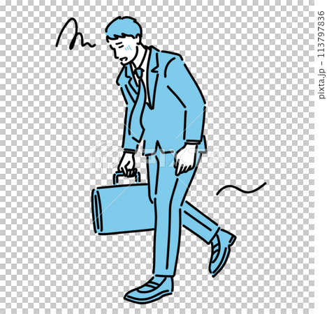 めまいでふらついている若い男性 めまいでふらついている若い男性 113797836