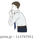 リップクリームを塗るビジネスマン 113797951