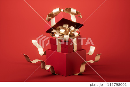 Gift box, festival and celebration, 3d rendering. Gift box, festival and celebration, 3d rendering. 113798001