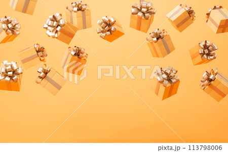 Gift box, festival and celebration, 3d rendering. 113798006