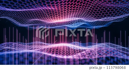 Digital hexagonal graphic background, 3d rendering. 113798068