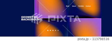 Violet and amber rectangles on a dark blue sky background 113798516