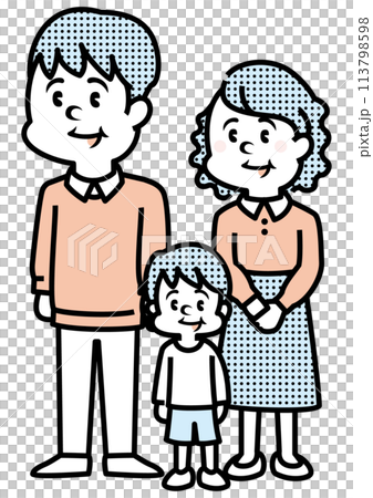 一家三口的插圖 113798598
