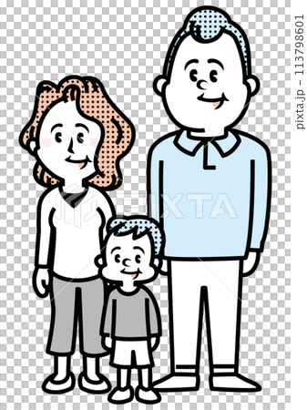一家三口的插圖 一家三口的插圖 113798601