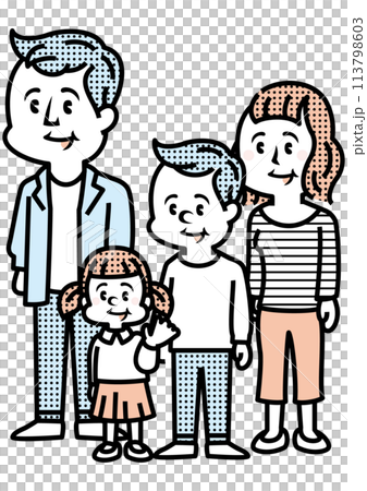 4個人家庭的例證 113798603