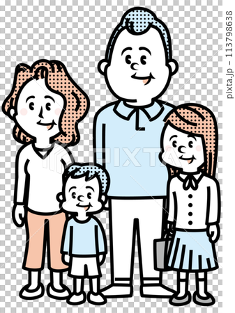 4人家族のイラスト 113798638