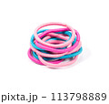 Colorful hair elastic isolated on white background 113798889
