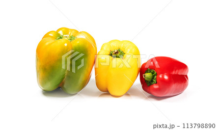 sweet pepper isolated on white background 113798890