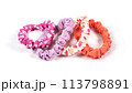 colourful hair scrunchies on white background 113798891