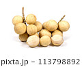 Long Gong fruit ,Lansium parasiticum isolated on a white background 113798892