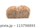 Cereal bread on white background 113798893