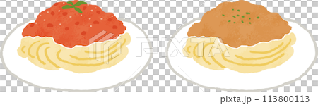 義大利麵手繪插圖（2 種） 113800113