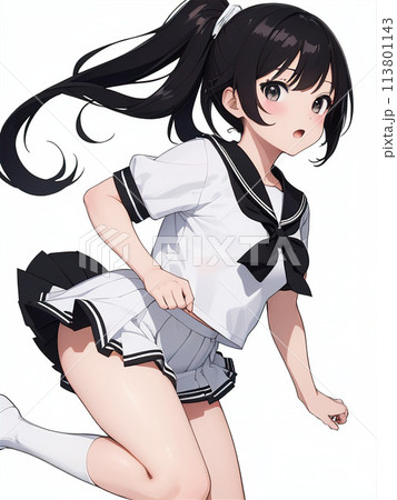 動きの激しい元気な女子高生【AI生成画像】 113801143