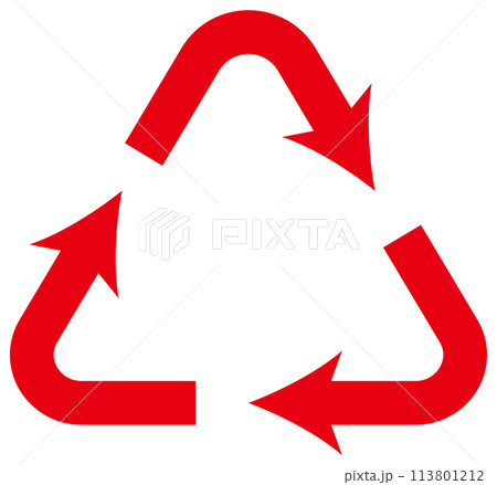 三角のサイクル図 インフォグラフィック用矢印 レッド 三角のサイクル図 インフォグラフィック用矢印 レッド 113801212