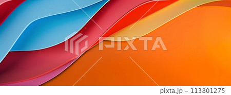 Vibrant abstract background with flowing colorful layers for design 113801275