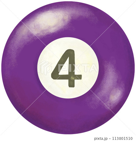 ビリヤードボール 4番のイラスト素材 [113801510] - PIXTA