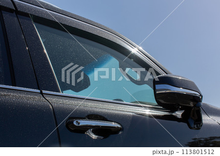 黄砂によって汚れた車 113801512