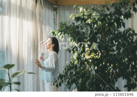 a forty-something woman a forty-something woman 113801846