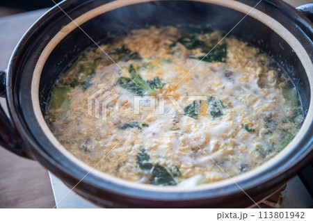 平目しゃぶしゃぶの雑炊 113801942