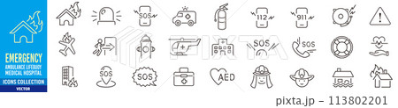 Emergency icon set.  113802201