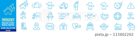 Emergency icon set.  113802202