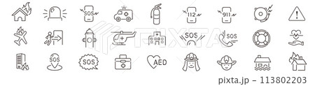 Emergency icon set. Emergency icon set. 113802203