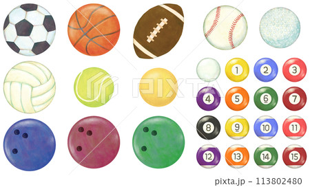 球技のボールイラストセット スポーツ 113802480