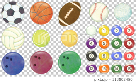 球技のボールイラストセット スポーツ 113802480