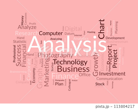 Analysis word cloud template. Business model concept vector background. Analysis word cloud template. Business model concept vector background. 113804217