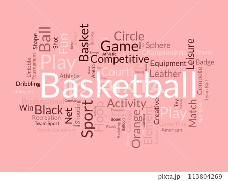 Basketball word cloud template. Sports concept vector background. 113804269