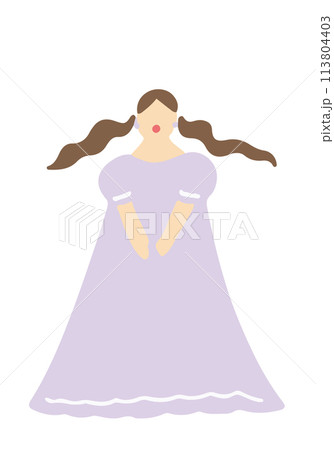 ラベンダー色のドレスの女性 ラベンダー色のドレスの女性 113804403