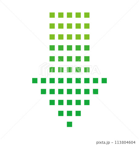 ドット矢印アイコン　緑 113804604
