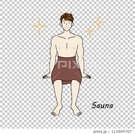 熱愛桑拿的清爽男士,在桑拿中淨化身心。 熱愛桑拿的清爽男士,在桑拿中淨化身心。 113804707