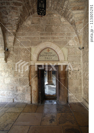 Side entrance to the Basilica of the Nativity in Bethlehem, Israel Side entrance to the Basilica of the Nativity in Bethlehem, Israel 113805291