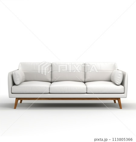 Modern minimalistic sofa isolated on white background. Furniture concept. 113805366