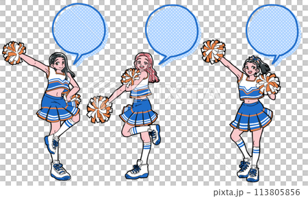 微笑著擺姿勢的啦啦隊語音氣泡組 微笑著擺姿勢的啦啦隊語音氣泡組 113805856