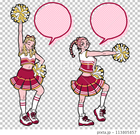 微笑著擺姿勢的啦啦隊語音氣泡組 113805857