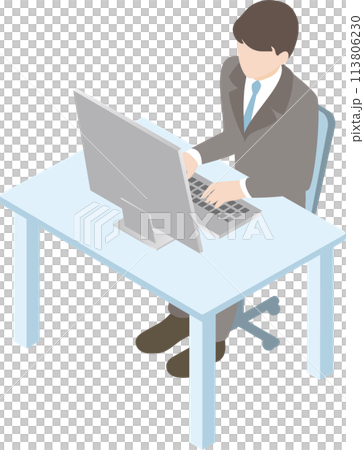 ビジネス アイソメトリック 人物 男性 スーツ パソコン デスク オフィス 職業 仕事 イラスト素材 ビジネス アイソメトリック 人物 男性 スーツ パソコン デスク オフィス 職業 仕事 イラスト素材 113806230