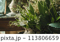 Spring flowers in vintage vase, beautiful floral arrangement, home decor, wedding and florist design 113806659