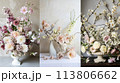Spring flowers in vintage vase, beautiful floral arrangement, home decor, wedding and florist design 113806662