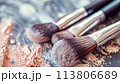 Beauty product and cosmetics texture, makeup shimmer glitter, blush eyeshadow powder as abstract luxury cosmetic background 113806689