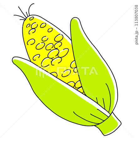 ゆるめシンプルとうもろこし　ベタ塗り 113807038