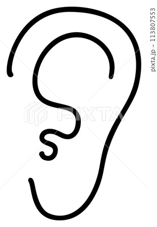 Ear, hearing line icon, outline vector sign, linear style pictogram isolated on white. Symbol, logo illustration otitis 113807553