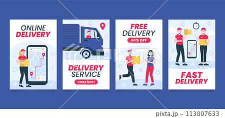 Delivery service card set Delivery service card set 113807633