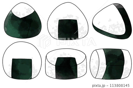 ゆるめシンプルおにぎりセット(シンプルアウトライン) ゆるめシンプルおにぎりセット(シンプルアウトライン) 113808145