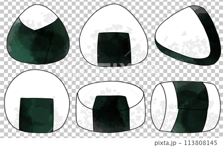 ゆるめシンプルおにぎりセット(シンプルアウトライン) ゆるめシンプルおにぎりセット(シンプルアウトライン) 113808145