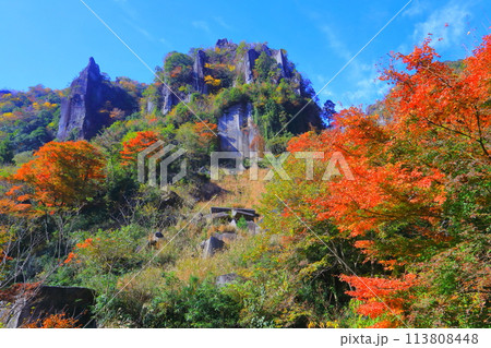 秋の耶馬溪(一目八景・中津市) 秋の耶馬溪(一目八景・中津市) 113808448