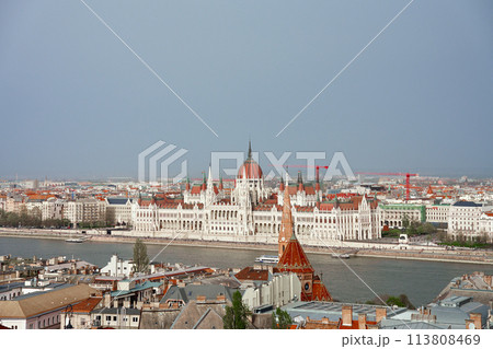 Budapest Cityscape Along the Danube River 113808469