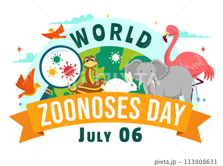 World Zoonoses Day Vector Illustration on 6 July with Various Animals and Plant which is in the Forest to Protect in Flat Cartoon Background Design World Zoonoses Day Vector Illustration on 6 July with Various Animals and Plant which is in the Forest to Protect in Flat Cartoon Background Design 113808631